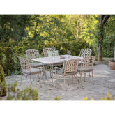 Stone Cast Aluminium 6 Seat Rectangle Dining Setgarden